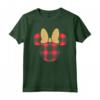 HapTiger Minnie Mouse Icon Holiday Plaid & Gold Bow Maglietta - Festive Matching Family Christmas Shirts