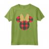 HapTiger Minnie Mouse Icon Holiday Plaid & Gold Bow Maglietta - Festive Matching Family Christmas Shirts