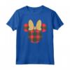 HapTiger Minnie Mouse Icon Holiday Plaid & Gold Bow Maglietta - Festive Matching Family Christmas Shirts