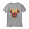 HapTiger Minnie Mouse Icon Holiday Plaid & Gold Bow Maglietta - Festive Matching Family Christmas Shirts