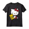 Ciao Kitty Con Orso Maglietta - Licenza Ufficiale HapTiger Hello Kitty Apparel - Ideale per Appassionati