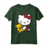 Ciao Kitty Con Orso Maglietta - Licenza Ufficiale HapTiger Hello Kitty Apparel - Ideale per Appassionati