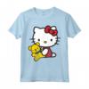 Ciao Kitty Con Orso Maglietta - Licenza Ufficiale HapTiger Hello Kitty Apparel - Ideale per Appassionati