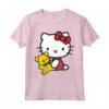 Ciao Kitty Con Orso Maglietta - Licenza Ufficiale HapTiger Hello Kitty Apparel - Ideale per Appassionati