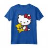 Ciao Kitty Con Orso Maglietta - Licenza Ufficiale HapTiger Hello Kitty Apparel - Ideale per Appassionati
