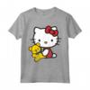 Ciao Kitty Con Orso Maglietta - Licenza Ufficiale HapTiger Hello Kitty Apparel - Ideale per Appassionati
