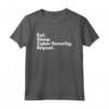 HapTiger for Cyber Security Analyst - Eat Sleep Cyber Security Repeat T-shirt - Gift for IT Professionals