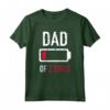 Papà di Due Ragazze con Batteria Bassa - Maglietta per la Festa del Papà - Ideale come Regalo per il Papà di Due Ragazze