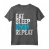 Eat Sleep Swim Repeat - Maglietta da Nuoto per Uomini/Donne/Bambini - Ideale Regalo di Natale per gli Amanti del Nuoto