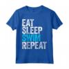 Eat Sleep Swim Repeat - Maglietta da Nuoto per Uomini/Donne/Bambini - Ideale Regalo di Natale per gli Amanti del Nuoto