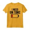 I Need Gin Cocktail Tonic - Divertente Maglietta Retrò Vintage - Idea Regalo Compleanno, Scherzo, Festa del Papà e Altro