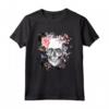 T-shirt con Teschio a Forma di Fiore - Motivo Teschio di Zucchero - Idea Regalo Compleanno o Halloween per Donne, Ragazze, Uomo