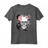 T-shirt con Teschio a Forma di Fiore - Motivo Teschio di Zucchero - Idea Regalo Compleanno o Halloween per Donne, Ragazze, Uomo