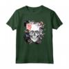 T-shirt con Teschio a Forma di Fiore - Motivo Teschio di Zucchero - Idea Regalo Compleanno o Halloween per Donne, Ragazze, Uomo