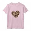 Cuore Leopardato - Maglietta Donna Carina con Motivo a Cuore Leopardato - Perfetta per Compleanni e Feste