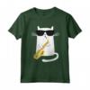 Sassofonista Gatto Sassofono Giocatore Divertente Maglietta - Regalo Unico per Amanti della Musica Jazz e Gatti - Ideale per Compleanni e Natale