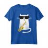 Sassofonista Gatto Sassofono Giocatore Divertente Maglietta - Regalo Unico per Amanti della Musica Jazz e Gatti - Ideale per Compleanni e Natale