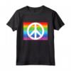 Fare Pace non Guerra - Maglietta con Logo della Pace e Bandiera Arcobaleno - Ideale come Idea Regalo per Tutta la Famiglia