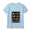 Donna Black Cat Estetica Libro Biblioteca Vintage Cactus Tropicale Maglietta con Collo a V - Regalo Unico per Natale e Halloween - Stile Retro Boho