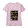 Donna Black Cat Estetica Libro Biblioteca Vintage Cactus Tropicale Maglietta con Collo a V - Regalo Unico per Natale e Halloween - Stile Retro Boho