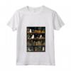 Donna Black Cat Estetica Libro Biblioteca Vintage Cactus Tropicale Maglietta con Collo a V - Regalo Unico per Natale e Halloween - Stile Retro Boho
