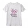 HapTiger Lilo & Stitch San Valentino Angel Cute & Fluffy Maglietta - Officially Licensed Valentine's Day T-Shirt for Women, Men, Girls, Boys, and Toddlers