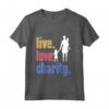 Live Love Charity - Maglietta filantropo retrò a Manica - Regalo per Donatori di Beneficenza - Ideale per Compleanni o Natale