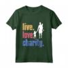 Live Love Charity - Maglietta filantropo retrò a Manica - Regalo per Donatori di Beneficenza - Ideale per Compleanni o Natale