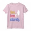 Live Love Charity - Maglietta filantropo retrò a Manica - Regalo per Donatori di Beneficenza - Ideale per Compleanni o Natale