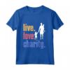 Live Love Charity - Maglietta filantropo retrò a Manica - Regalo per Donatori di Beneficenza - Ideale per Compleanni o Natale