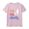 Live Love Charity - Maglietta Filantropo Retrò Felpa per Donatori di Beneficenza - Ideale per Compleanni, Natale e Anniversari