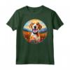 Simpatico Cucciolo di Cane Americano Foxhound Flower Mountain Tramonto Maglietta - Regalo Unico per Amanti dei Cani e della Natura