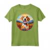 Simpatico Cucciolo di Cane Americano Foxhound Flower Mountain Tramonto Maglietta - Regalo Unico per Amanti dei Cani e della Natura