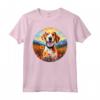 Simpatico Cucciolo di Cane Americano Foxhound Flower Mountain Tramonto Maglietta - Regalo Unico per Amanti dei Cani e della Natura