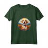 Simpatico Cucciolo di Cane Americano Foxhound Flower Mountain Tramonto Maglietta con Collo a V - Regalo per Amanti dei Cani e della Natura