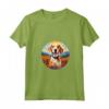 Simpatico Cucciolo di Cane Americano Foxhound Flower Mountain Tramonto Maglietta con Collo a V - Regalo per Amanti dei Cani e della Natura