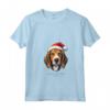 Cane Foxhound Americano Divertente Woofy Natale - Maglietta Collo a V per Amanti dei Cani - Regalo per Mamma o Papà