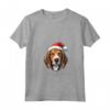 Cane Foxhound Americano Divertente Woofy Natale - Maglietta Collo a V per Amanti dei Cani - Regalo per Mamma o Papà