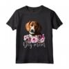 Mamma Floreale American Foxhound - Leggera Maglietta Taglio Classico per Amanti dei Cani - Ideale come Regalo