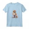 Colorato Americano Foxhound Acquerello Arte Maglietta - Pittura Artistica del Foxhound Americano - Ideale per Amanti dei Cani e dell'Arte