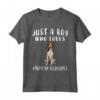 Solo Un Ragazzo Che Ama Cani Foxhound Americano Maglietta - Divertente Regalo per Amanti dei Cani