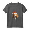 Design Semplice con Divertente Cane Foxhound Inglese Woofy Christmas Maglietta con Collo a V - Regalo Natale per Amanti dei Cani