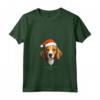 Design Semplice con Divertente Cane Foxhound Inglese Woofy Christmas Maglietta con Collo a V - Regalo Natale per Amanti dei Cani