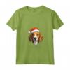 Design Semplice con Divertente Cane Foxhound Inglese Woofy Christmas Maglietta con Collo a V - Regalo Natale per Amanti dei Cani