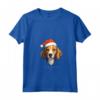 Design Semplice con Divertente Cane Foxhound Inglese Woofy Christmas Maglietta con Collo a V - Regalo Natale per Amanti dei Cani