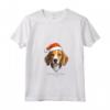 Design Semplice con Divertente Cane Foxhound Inglese Woofy Christmas Maglietta con Collo a V - Regalo Natale per Amanti dei Cani
