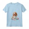 Donna Inglese Foxhound Cane Razza Buona Pasqua Uomini Donne Bambini Maglietta con Collo a V - Happy Easter Foxhound Inglese - Ideale per Festeggiare con la Famiglia