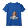 Donna Inglese Foxhound Cane Razza Buona Pasqua Uomini Donne Bambini Maglietta con Collo a V - Happy Easter Foxhound Inglese - Ideale per Festeggiare con la Famiglia