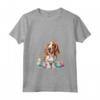 Donna Inglese Foxhound Cane Razza Buona Pasqua Uomini Donne Bambini Maglietta con Collo a V - Happy Easter Foxhound Inglese - Ideale per Festeggiare con la Famiglia