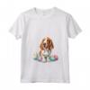 Donna Inglese Foxhound Cane Razza Buona Pasqua Uomini Donne Bambini Maglietta con Collo a V - Happy Easter Foxhound Inglese - Ideale per Festeggiare con la Famiglia